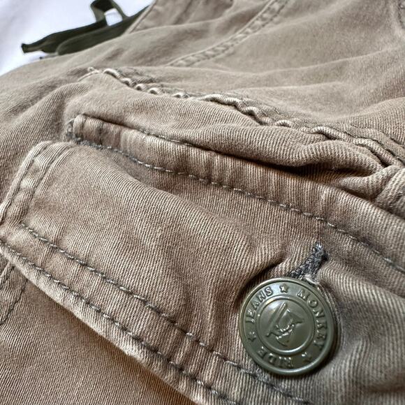 Monkey Ride Jeans Drawstring Army Green Utility Military Style Size 13/31 - Picture 2 of 6